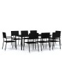 Garden dining set 9 pieces black by vidaXL, Garden sets - Ref: Foro24-3099582, Price: 533,43 €, Discount: %