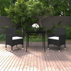 3-teilige Garten-Essgruppe mit Kissen aus synthetischem Rattan und Glas von vidaXL, Gartensets - Ref: Foro24-3099727, Preis: ...