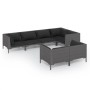 Gartensofas 7-teilig und Kissen dunkelgraues synthetisches Rattan von vidaXL, Gartensets - Ref: Foro24-3099864, Preis: 586,99...