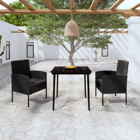 3-piece black garden dining set by vidaXL, Garden sets - Ref: Foro24-3099631, Price: 224,70 €, Discount: %