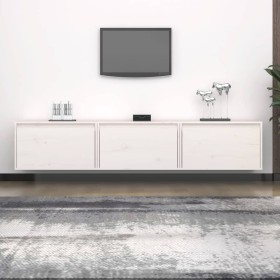 Mueble de TV 3 piezas madera maciza de pino blanco de vidaXL, Muebles TV - Ref: Foro24-3100130, Precio: 116,99 €, Descuento: %