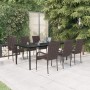 Garden dining set, 7 pieces, brown and black. by vidaXL, Garden sets - Ref: Foro24-3099387, Price: 489,77 €, Discount: %