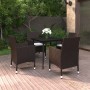 Set comedor de jardín 5 pzas y cojines ratán sintético y vidrio de vidaXL, Conjuntos de jardín - Ref: Foro24-3099722, Precio:...