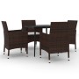 Set comedor de jardín 5 pzas y cojines ratán sintético y vidrio de vidaXL, Conjuntos de jardín - Ref: Foro24-3099722, Precio:...