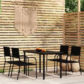 Garden dining set 5 pieces black by vidaXL, Garden sets - Ref: Foro24-3099579, Price: 230,99 €, Discount: %