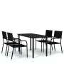 Juego de comedor de jardín 5 piezas negro de vidaXL, Conjuntos de jardín - Ref: Foro24-3099579, Precio: 268,17 €, Descuento: %