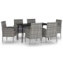 Juego de comedor de jardín 7 piezas gris antracita de vidaXL, Conjuntos de jardín - Ref: Foro24-3099628, Precio: 512,36 €, De...