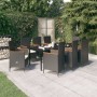 Juego de comedor de jardín 9 piezas con cojines negro de vidaXL, Conjuntos de jardín - Ref: Foro24-3099430, Precio: 1,00 €, D...