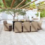 9-piece garden dining set and brown cushions by vidaXL, Garden sets - Ref: Foro24-3099540, Price: 1,00 €, Discount: %