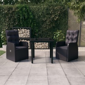 3-piece garden dining set with black cushions by vidaXL, Garden sets - Ref: Foro24-3099479, Price: 366,99 €, Discount: %