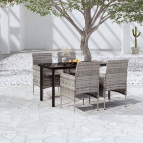 5-piece garden dining set with gray and black cushions by vidaXL, Garden sets - Ref: Foro24-3099289, Price: 392,99 €, Discoun...