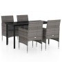 5-piece garden dining set with gray and black cushions by vidaXL, Garden sets - Ref: Foro24-3099289, Price: 392,99 €, Discoun...