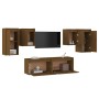 TV furniture 6 pieces solid honey brown pine wood by vidaXL, TV Furniture - Ref: Foro24-3100242, Price: 189,99 €, Discount: %