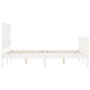 White solid wood bed frame with headboard 140x200 cm by vidaXL, Beds and slatted bases - Ref: Foro24-3193337, Price: 136,96 €...