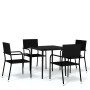 Juego de comedor de jardín 5 piezas negro de vidaXL, Conjuntos de jardín - Ref: Foro24-3099590, Precio: 251,75 €, Descuento: %