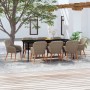 9-piece garden dining set and brown cushions by vidaXL, Garden sets - Ref: Foro24-3099528, Price: 1,00 €, Discount: %