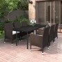 Garten Esstischgarnitur 7 tlg. und Kissen Kunststoff Rattan und Glas von vidaXL, Gartensets - Ref: Foro24-3099677, Preis: 616...