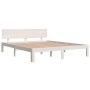 Estructura de cama de madera maciza de pino blanco 160x200 cm de vidaXL, Camas y somieres - Ref: Foro24-833120, Precio: 209,3...