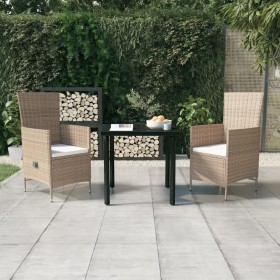 3-piece garden dining set with beige cushions by vidaXL, Garden sets - Ref: Foro24-3099437, Price: 276,26 €, Discount: %