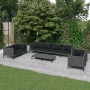 Sofás de jardín 9 pzas y cojines ratán sintético gris oscuro de vidaXL, Conjuntos de jardín - Ref: Foro24-3099835, Precio: 76...