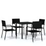 Juego de comedor de jardín 5 piezas negro de vidaXL, Conjuntos de jardín - Ref: Foro24-3099578, Precio: 245,99 €, Descuento: %