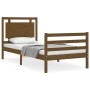 Honey brown solid wood bed frame and headboard 100x200 cm by vidaXL, Beds and slatted bases - Ref: Foro24-3194044, Price: 130...