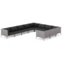 Muebles de jardín 10 pzas y cojines ratán sintético gris oscuro de vidaXL, Conjuntos de jardín - Ref: Foro24-3099912, Precio:...