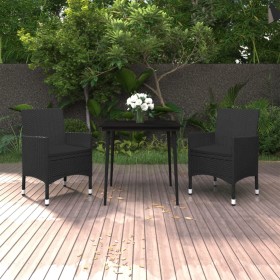 3-teilige Garten-Essgruppe mit Kissen aus synthetischem Rattan und Glas von vidaXL, Gartensets - Ref: Foro24-3099733, Preis: ...