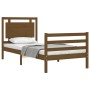 Honey brown solid wood bed frame and headboard 100x200 cm by vidaXL, Beds and slatted bases - Ref: Foro24-3194044, Price: 130...