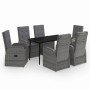 7-piece garden dining set with gray cushions by vidaXL, Garden sets - Ref: Foro24-3099488, Price: 1,00 €, Discount: %