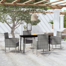 Juego de comedor de jardín 5 piezas gris antracita de vidaXL, Conjuntos de jardín - Ref: Foro24-3099627, Precio: 398,99 €, De...