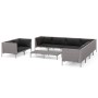 Muebles de jardín 10 pzas y cojines ratán sintético gris oscuro de vidaXL, Conjuntos de jardín - Ref: Foro24-3099897, Precio:...