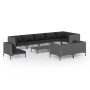 Muebles de jardín 10 pzas y cojines ratán sintético gris oscuro de vidaXL, Conjuntos de jardín - Ref: Foro24-3099875, Precio:...