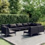 Gartensofas 9-teilig und Kissen dunkelgraues synthetisches Rattan von vidaXL, Gartensets - Ref: Foro24-3099870, Preis: 1,00 €...