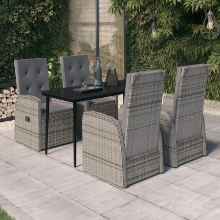 Juego de comedor de jardín 5 piezas con cojines gris de vidaXL, Conjuntos de jardín - Ref: Foro24-3099487, Precio: 940,99 €, ...