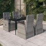 5-teiliges Garten-Essset mit grauen Kissen von vidaXL, Gartensets - Ref: Foro24-3099487, Preis: 741,27 €, Rabatt: %