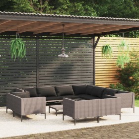 Garden sofas 12 pcs dark gray synthetic rattan cushions by vidaXL, Garden sets - Ref: Foro24-3099903, Price: 925,99 €, Discou...