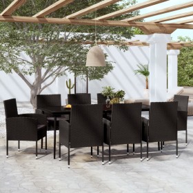 Garden dining set 9 pieces black by vidaXL, Garden sets - Ref: Foro24-3099636, Price: 683,13 €, Discount: %