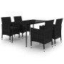 Set comedor de jardín 5 pzas y cojines ratán sintético y vidrio de vidaXL, Conjuntos de jardín - Ref: Foro24-3099735, Precio:...