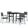 Juego de comedor de jardín 5 piezas gris de vidaXL, Conjuntos de jardín - Ref: Foro24-3099584, Precio: 239,60 €, Descuento: %