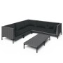 Gartensofa 6 Stück und Kissen dunkelgrau synthetischen Rattan von vidaXL, Gartensets - Ref: Foro24-3099841, Preis: 421,83 €, ...