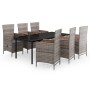 Juego de comedor de jardín 7 piezas con cojines gris de vidaXL, Conjuntos de jardín - Ref: Foro24-3099435, Precio: 1,00 €, De...