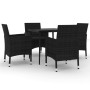 Set comedor de jardín 5 pzas y cojines ratán sintético y vidrio de vidaXL, Conjuntos de jardín - Ref: Foro24-3099734, Precio:...