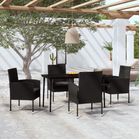 Juego de comedor para jardín 5 piezas negro de vidaXL, Conjuntos de jardín - Ref: Foro24-3099633, Precio: 363,99 €, Descuento: %