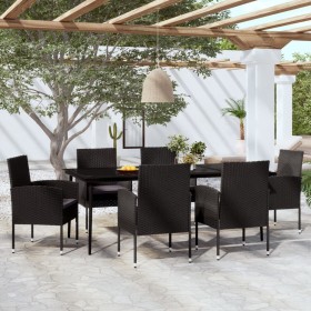 Garden dining set 7 pieces black by vidaXL, Garden sets - Ref: Foro24-3099635, Price: 567,37 €, Discount: %