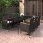 Set comedor de jardín 7 pzas y cojines ratán sintético y vidrio de vidaXL, Conjuntos de jardín - Ref: Foro24-3099785, Precio:...