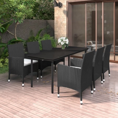 Garten-Essset 7-teilig und Kissen aus synthetischem Rattan und Glas von vidaXL, Gartensets - Ref: Foro24-3099683, Preis: 544,...