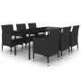 Set comedor de jardín 7 pzas y cojines ratán sintético y vidrio de vidaXL, Conjuntos de jardín - Ref: Foro24-3099683, Precio:...