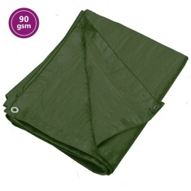 Green HDPE tarpaulin 90 g/m² 8x12 m by vidaXL, Waterproof tarpaulins - Ref: Foro24-151528, Price: 70,62 €, Discount: %