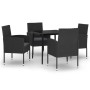 Juego de comedor para jardín 5 piezas negro de vidaXL, Conjuntos de jardín - Ref: Foro24-3099632, Precio: 324,74 €, Descuento: %